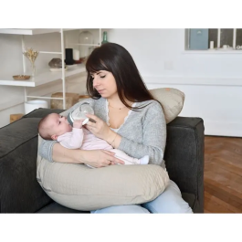 Red Castle Big Flopsy Almohada de Lactancia y Maternidad Flor de Algodón - Lino, Multiusos para Embarazo y Bebé, Funda Lavable