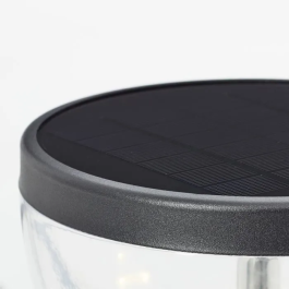 Brilliant BRI4004353437908 Terminal de exterior LED solar con detector de movimiento, acero inoxidable y plástico, negro