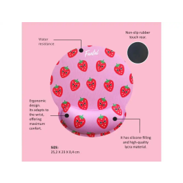 Wondee Alfombrilla de Ratón Ergonómica de Gel Antideslizante Fresa 250x230 mm