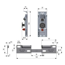 Italiana Ferramenta Colgador de Módulo Libra H1 Zincado con Placa Fijación Tornillos, Antidescolgamiento, Ajuste Vertical y Horizontal, Kit 150kg (2 Colgadores + 1 Placa Doble)