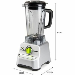 Domo DO747BL Licuadora de Vaso XPOWER de 1500 W, con Jarra de 2 Litros y Acabado en Color Gris