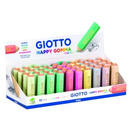 Goma De Borrar Giotto Happy Gomma Pastel Forma De Lapiz 40 unidades