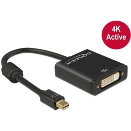 DeLOCK 62603 - Cable Adaptador Mini DisplayPort 1.2 Macho a DVI 24+5 Hembra, Activo, 4K, Negro