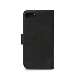 eSTUFF Funda Billetera PU para iPhone SE 2022/2020 Negra - Protección con Ranuras para 3 Tarjetas y Soporte