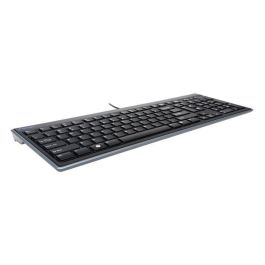 Kensington Teclado Advance Fit USB Ultraplano 19mm Francés Negro Mate, Cable 190cm, Compatible con Windows 8, Teclas Multimedia Plug & Play