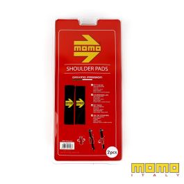 MOMO MOMLSHP001B Set 2 Almohadillas Cinturón Coche Negro-Amarillo de Microsuede Universales