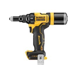 DeWALT DCF403NT-XJ Pistola de Remaches a Batería 18V, para Aluminio y Acero Inoxidable (2.4, 3.2, 4, 4.8 mm), 10000 kN, Incluye Funda, Negro/Amarillo