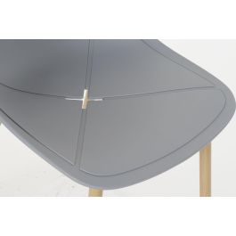 DKD Home Decor Silla Estilo Scandi Gris Claro Marron Claro 56 x 84 x 45 cm (4 Unidades)