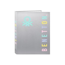 Carpeta de anillas Benetton Silver Plateado A4 26.5 x 33 x 4 cm