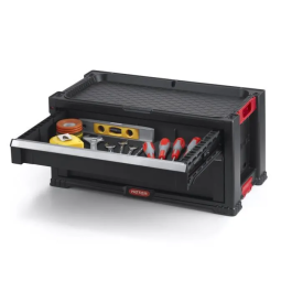 KETER Carro de Herramientas Modular con Cierre Centralizado, 7 Cajones, 60 x 38 x 83 cm con Ruedas