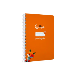 Liderpapel Cuaderno Espiral A5 Pautaguía Tapa Blanda 40 Hojas 75gr Cuadro Pautado 2,5mm Naranja