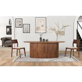 GINER Y COLOMER Mesa de Comedor Ovalada de Madera de Acacia 200 cm