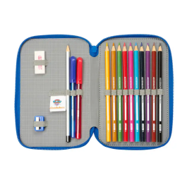 Plumier Doble The Paw Patrol Cool Azul Rojo 12.5 x 19.5 x 4 cm 29 Piezas