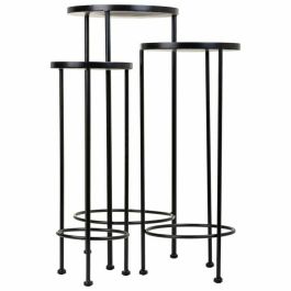 Soporte para Maceta Alexandra House Living Negro Hierro Azulejo 30 x 68 x 30 cm 3 Piezas