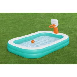 Bestway Piscina Hinchable Infantil Juego Basket 251x168x102 cm +3 Años Jardin 54445