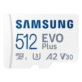 Samsung MB-MC512KA/EU Tarjeta de Memoria MicroSDXC EVO Plus 512GB, 130MB/s U3 V30 A2 para 4K, Móviles y Consolas, Resistente.