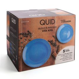 Quid Vajilla Cerámica Vita Azul 18 Piezas - 6 Personas