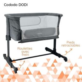 Nania Cama Cododo DODI Gris para Bebés 0-6 Meses, Ajustable 5 Alturas de Cama y Colchón 4 cm Incluido