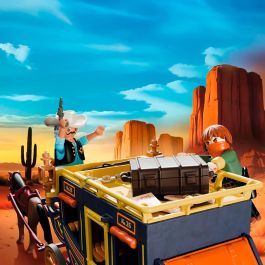 Playmobil Diligencia del Salvaje Oeste Western, Juguete de Construcción de Plástico para Niños de 3 Años en Adelante
