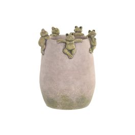 DKD Home Decor Jarrón Decorativo Estilo Shabby de Cemento, con Detalle de Ranas, Acabado Gris y Verde, Medidas 18x18x26 cm, Lote de 4 Unidades Precio: 56.50000015. SKU: B1BG4NRWNP