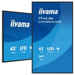 Iiyama LH4364UHS-B1AG Monitor 43" UHD 3840x2160 VA DLED 500cd/m², Android 14 OS, Operación 24/7, Incluye Soporte Pared Precio: 650.50000026. SKU: B13YCKH8T6