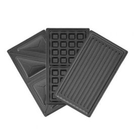 Princess 117002 - Grill Eléctrico Multiuso 3 en 1, Panini, Sándwich y Gofrera, Placas Intercambiables Antiadherentes, 700W, 23x13cm