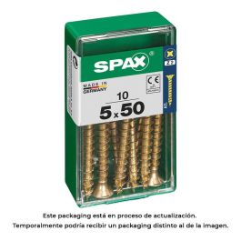 Spax 4081020500501 Tornillo para Madera Universal 5x50mm Cabeza Plana Rosca Completa Yellox 4CUT Caja 10 unidades Precio: 2.50000036. SKU: S7913932