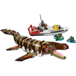 LEGO 76974 Juguete de Construcción Barco de la Misión Mosasaurio - 858 piezas