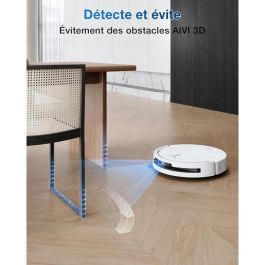 ECOVACS DEEBOT T50 OMNI - Robot aspirador con base - 15000 Pa - Cepillo lateral extensible y mopa - Sin enredos