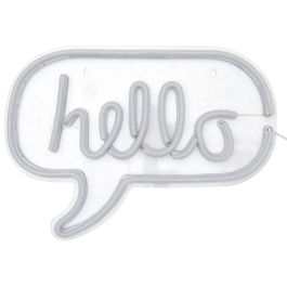 Home Deco Factory Lámpara LED Neon "Hello" con Efecto Neón 220 Leds USB 43x2x31 cm