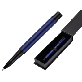 Belius Roller Turbo Aluminio Azul/Negro, Tinta Negra 0.7mm, Diseño Inspirado en Carreras con Caja Magnética