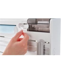 Leifheit Dispensador de 3 rollos Parat Plus con compartimento, para bolsas y cinta adhesiva, acero inoxidable, Blanco y gris