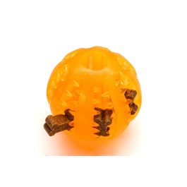 Gloria Pelota Dental TPR Resistente para Perros 6 cm - Limpieza Dientes, Anti-Sarro y Ansiedad con Ranuras para Premios