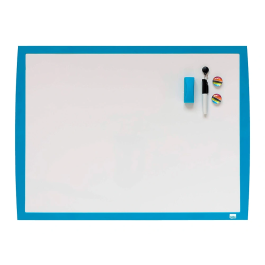 Pizarra Blanca Magnetica Nobo 430X585 Mm + Rotulador + Imanes + Borrador Marco Fucsia