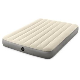 Intex Colchón de Aire Queen Single Beam Dura High Fiber-Tech 191x137x25 cm con Válvula 2en1