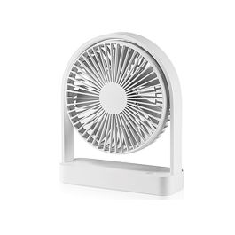 F-Air Ventilador de Mesa Recargable 3 Velocidades, Batería 2000 mAh (hasta 6.5h Autonomía), Compacto Blanco, con Rejilla Protectora