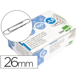 Liderpapel Clips nº1,5 Labiados 26 mm Caja 100 Unidades Calidad Extra Zinc Punta Redonda Precio: 6.50000021. SKU: B13HWVG54B