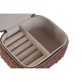 DKD Home Decor Joyero Libelula Glam Boucle Poliester Burdeos Dorado 9 x 6.5 x 11 cm (4 Unidades)