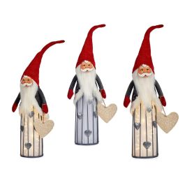 Krist+ Papa Noel Pequeño Con Luz Led Y Corazón Plata 14x60x14cm (Set de 12) Precio: 168.59000059. SKU: B19SCAVT4N