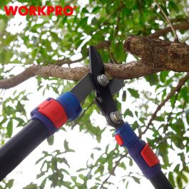 Workpro Tijeras de Poda Bypass de Dos Manos Extensibles 625-925 mm, Corte Máx. Ø44 mm, Acero SK5, Mangos Antideslizantes