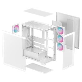 Deepcool Caja Gaming CG580 4F WH Blanca con 4 Ventiladores ARGB - Chasis ATX con Cristal Templado para Gaming y PC de Alto Rendimiento