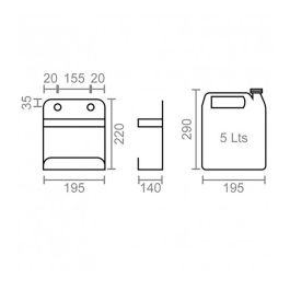 Micel Soporte con Garrafa de 5 Litros para Aire Acondicionado Beige Acero 19.5x14x22.5cm