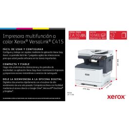 XEROX EQUIPO MULTIFUNCION COLOR VERSALINK C415 A4 COLOR, 40PPM, DUPLEX, COPY/PRINT/SCAN/FAX, PS3 PCL5E/6, BANDEJA 250 HOJAS, ETHERNET 10/100/1000, PROCESADOR 1. XEROX EQUIPO MULTIFUNCION COLOR VERSALINK C415 A4 COLOR, 40PPM, DUPLEX, COPY/PRINT/SCAN/FAX, PS3 PCL5E/6, BANDEJA 250 HOJAS, ETHERNET 10/100/1000, PROCESADOR 1.