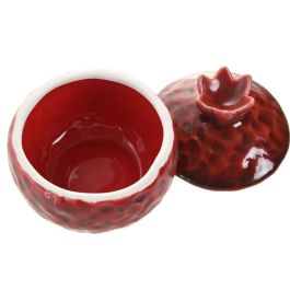 DKD Home Decor Joyero Moderno de Cerámica Granate 9.5 x 9.5 x 9.5 cm (4 Unidades)