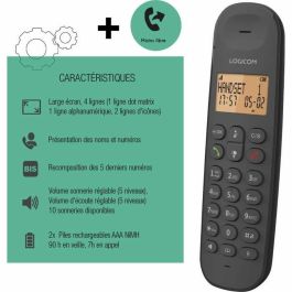 Logicom LOG3483071500087 Teléfono fijo inalámbrico DECT ILOA 150 SOLO Negro Sin contestador