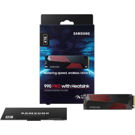 Samsung 990 PRO SSD M.2 4TB con Disipador de Calor NVMe PCIe 4.0, 7450 MB/s Lectura, 6900 MB/s Escritura