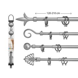 Barra Cortina Plata 120 210Cm Surtidos Pun Giftdecor (8 Unidades)