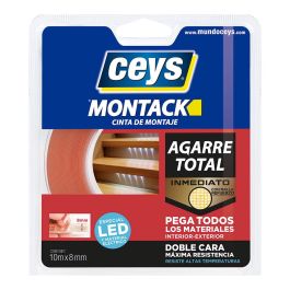 Ceys Cinta leds montack 10 m x 8 mm - Masilla adhesiva para fijación de materiales