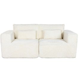 Sofá Home ESPRIT Crema Scandi 220 x 158 x 91 cm Sofá Home ESPRIT Crema Scandi 220 x 158 x 91 cm