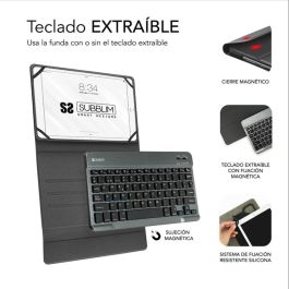 Subblim Keytab Pro Bluetooth Funda Teclado Tablet 9.6"-10.8" Gris Universal